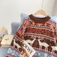 Vintage Lingge Christmas elk sweater female  4980