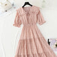Sweet baby collar floral dress gentle wind and snow spinning dress  4883
