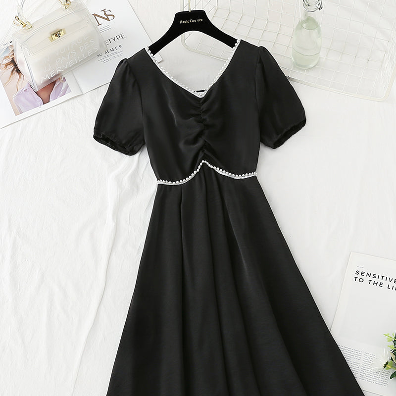 Gentle wind dress women's summer tea break long skirt  4862