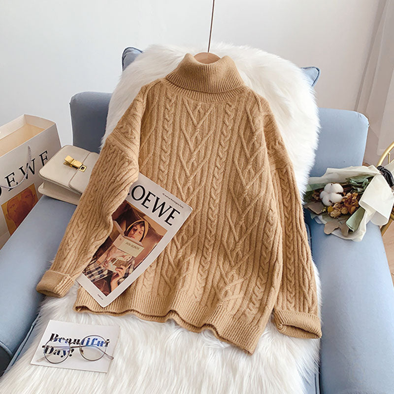 Vintage twist turtleneck sweater bottomed shirt  5012