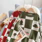 Red Christmas theme sweater knit bottom shirt  4962