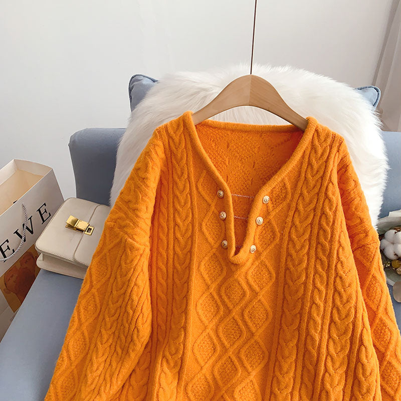 Medium length sweater lazy style sweater top  4960