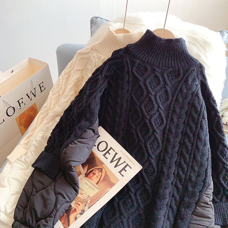 Klein Blue premium stitched twist turtleneck sweater  5039