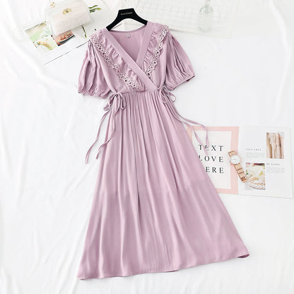 Neuer französischer Retrorock Fairy Super Xiansen Schnürrock 4604