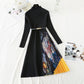 New waist closing light luxury celebrity wool dress  4763