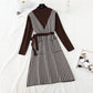 New thousand bird pattern with bottomed wool dress  4746