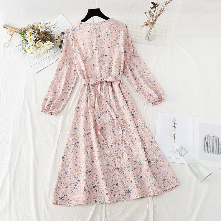 The waist is slim, the floral dress is gentle, the Lace Chiffon Skirt  4812