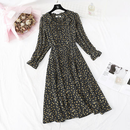 New French retro super fairy interior with bottomed chiffon long skirt  4828