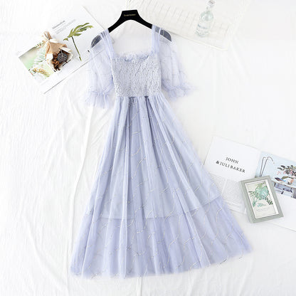 La nouvelle série de super fées est une jupe longue en filet mince et douce 4627