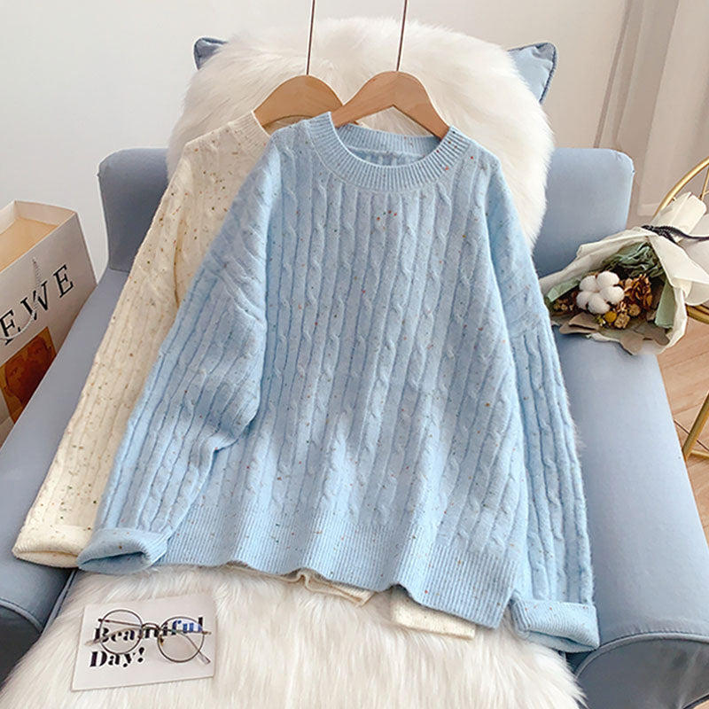 Twist sweater new fashion foreign style knitted bottomed shirt  4996