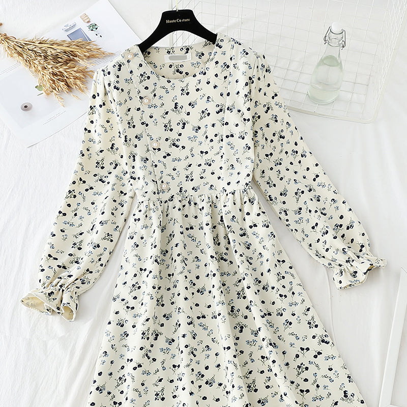 With coat and floral dress  4787