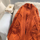 Sweater cardigan female loose lazy wind thickened thick thread twist  4933