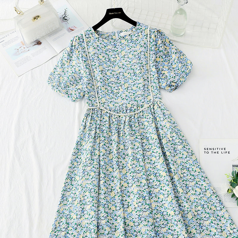 New French pearl suspender long skirt sweet temperament small skirt  4869