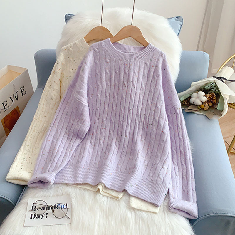 Twist sweater new fashion foreign style knitted bottomed shirt  4996