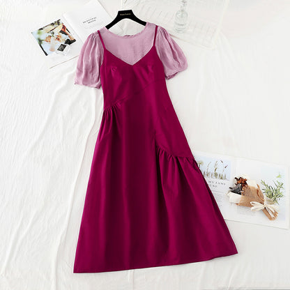 New French retro western style aging skirt two piece set  4641