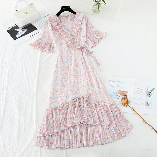 The new one-piece Ruffle Skirt shows thin temperament by closing the waist  4662