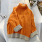 Twist high neck sweater female retro Japanese lazy  4910