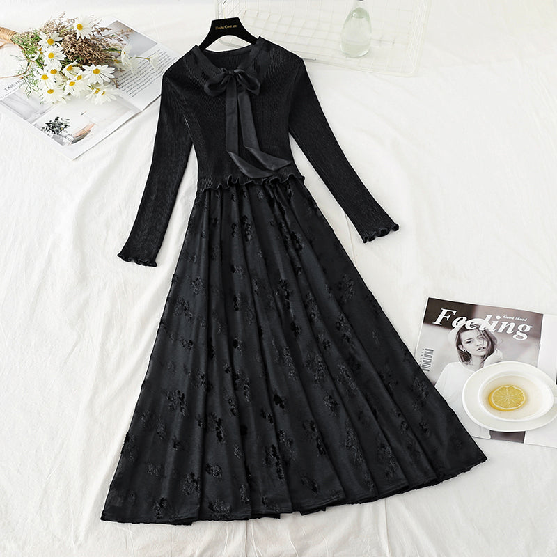 Light luxury celebrity super slim design high-end knee length skirt  4748