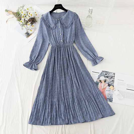 Nouvelle jupe plissée rajeunissante française grande jupe trapèze jupe longue en mousseline de soie 4574