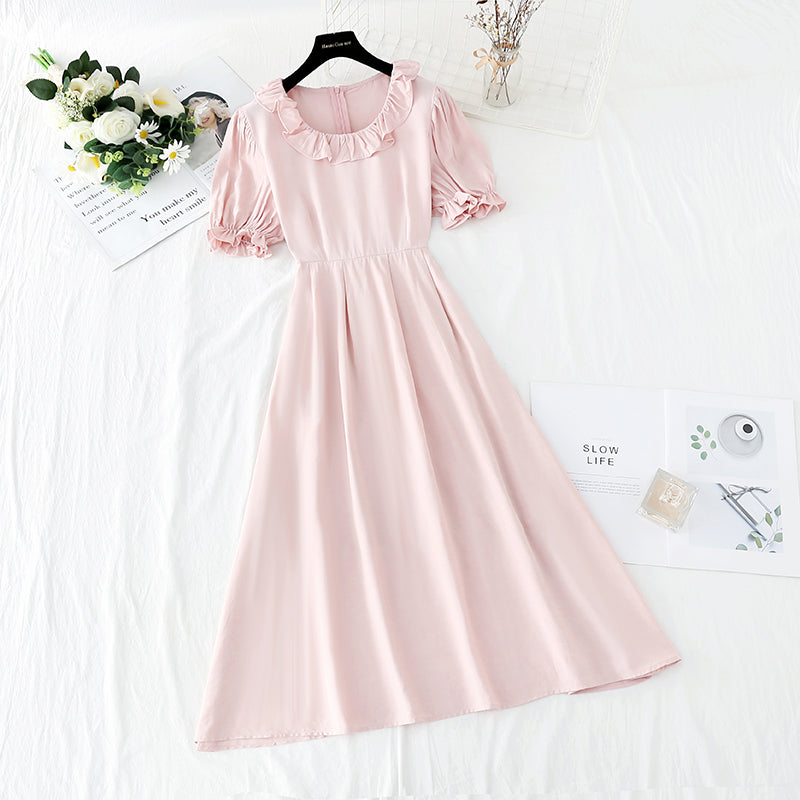 New lotus leaf collar small skirt French fairy gentle A-line skirt  4845