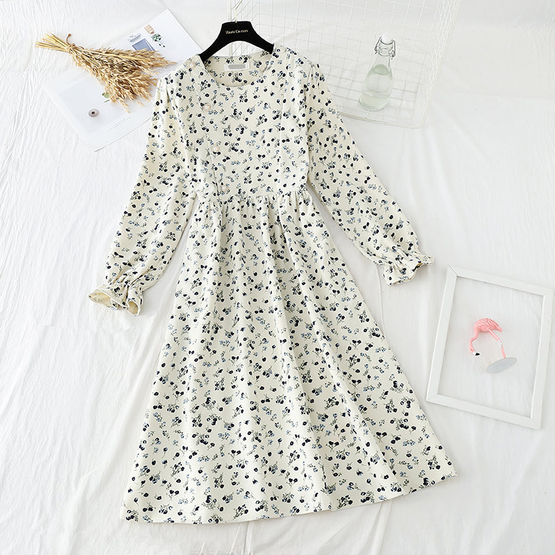 With coat and floral dress  4787