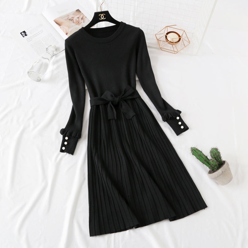 New celebrity style long sleeve knitted dress  4734