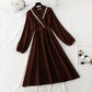 New Ruffle age reducing slim corduroy dress  4753