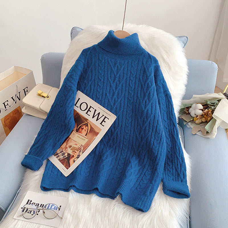 Vintage twist turtleneck sweater bottomed shirt  5012