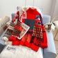 Christmas sisters high neck sweater new Knitted Top  4924