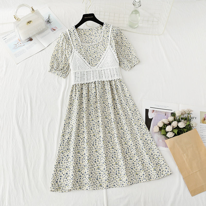 New French sweet small skirt suspender blouse two-piece set  4868