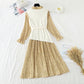 New suit knitted vest Pleated Chiffon Skirt two piece long skirt  4725