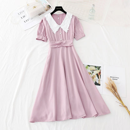 La nouvelle taille rétro française montre un tempérament mince, une déesse fan Fairy Dress 4611