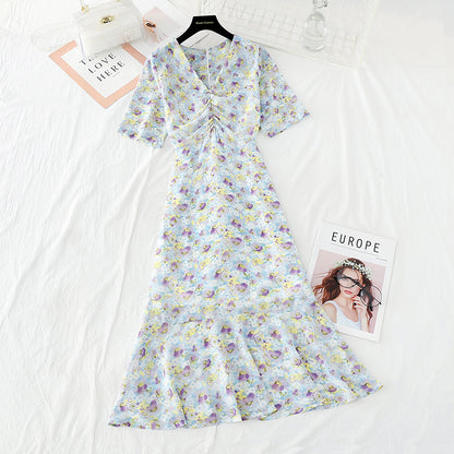 La nouvelle taille est fine. Jupe longue en mousseline de soie, jupe queue de poisson déesse 4612