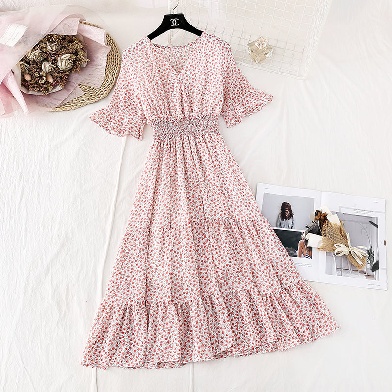 New French Vintage Chiffon langer Rock Fairy Super Fairy Serie 4592