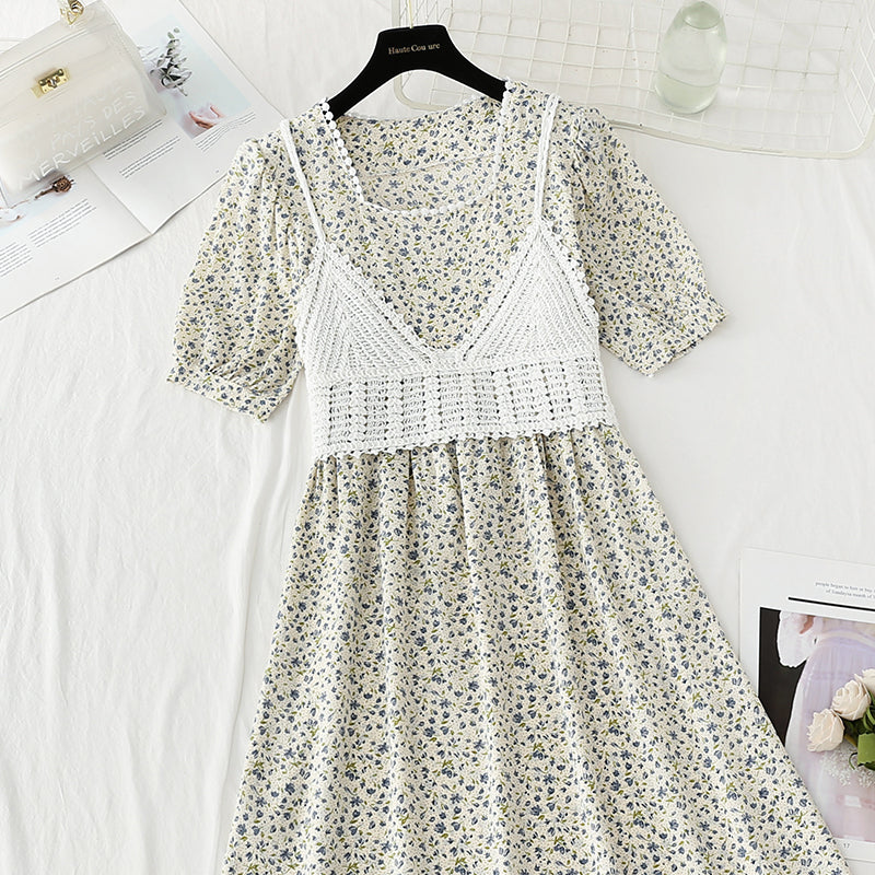 New French sweet small skirt suspender blouse two-piece set  4868