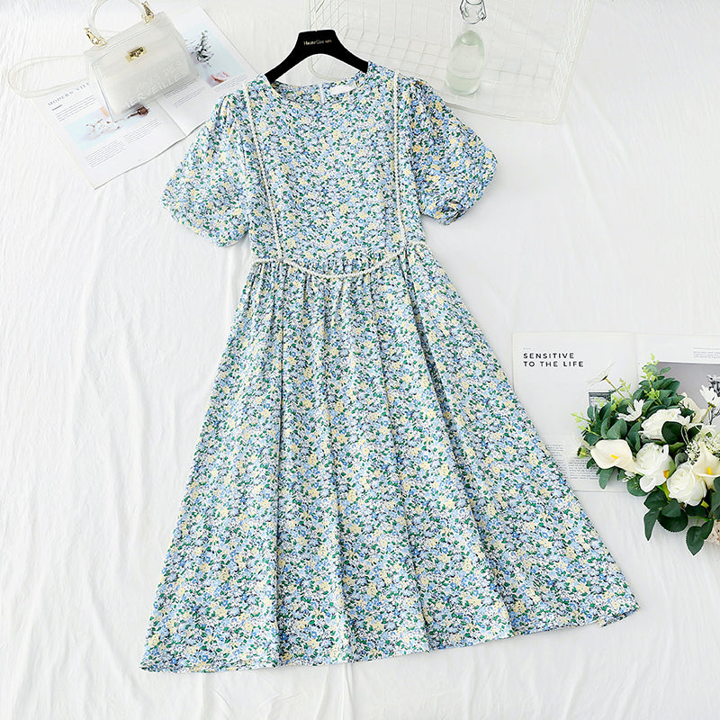 New French pearl suspender long skirt sweet temperament small skirt  4869