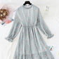 New style fungus Ruffle Skirt round neck slim Chiffon Dress  4834