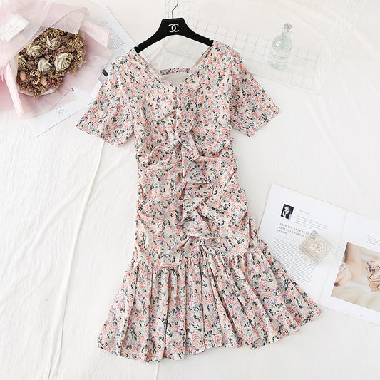 New small French retro skirt fairy super fairy series  4588