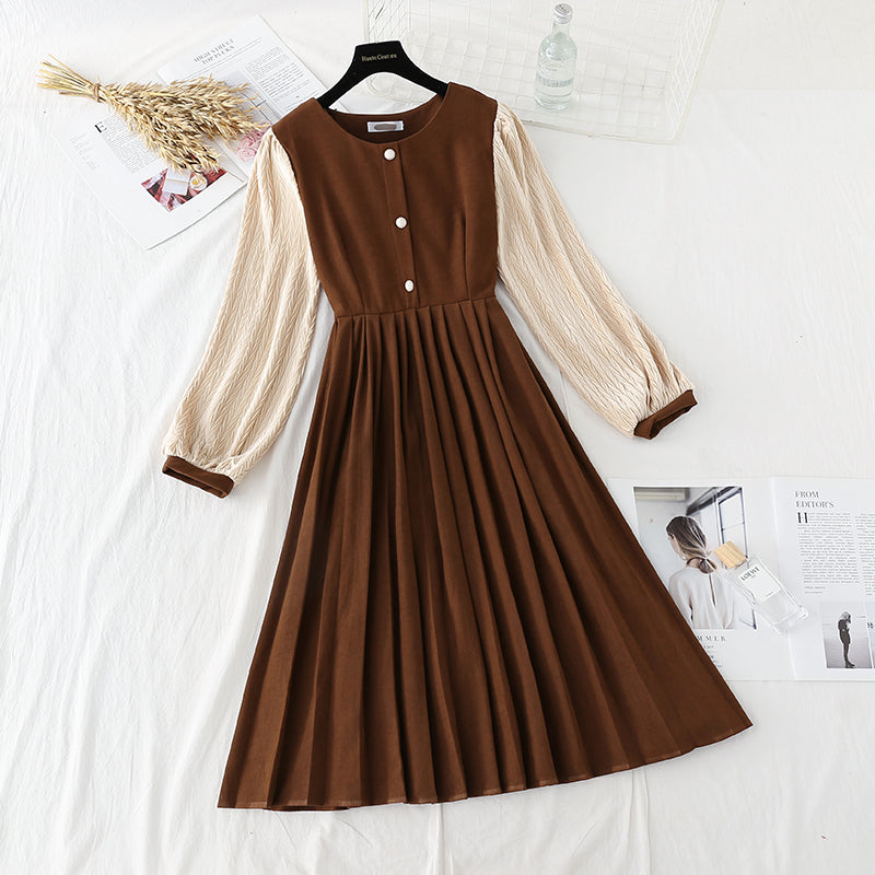 The new gentle Department wears a French retro pleated skirt  4779