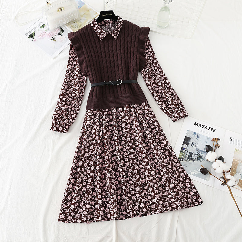 Vintage floral dress new suit  4770