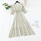 New French retro gentle fairy long skirt Short Sleeve Chiffon first love skirt  4854