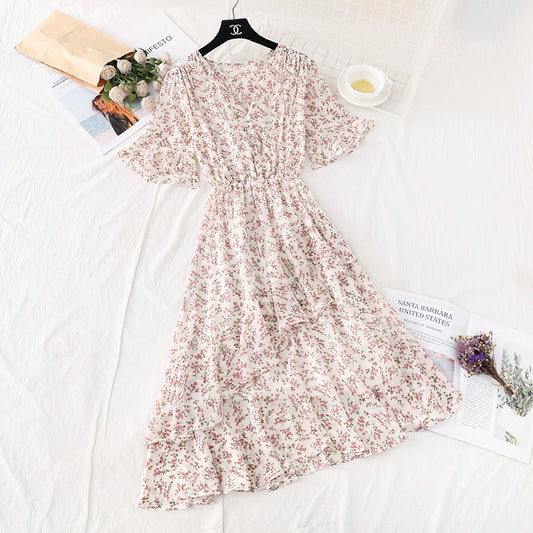 New Kikyo first love Mori chiffon skirt with irregular Ruffle  4589