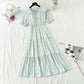 Baby collar floral dress sweet Chiffon fairy skirt  4866