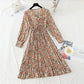 New tea break fairy skirt retro minority Chiffon Dress  4826