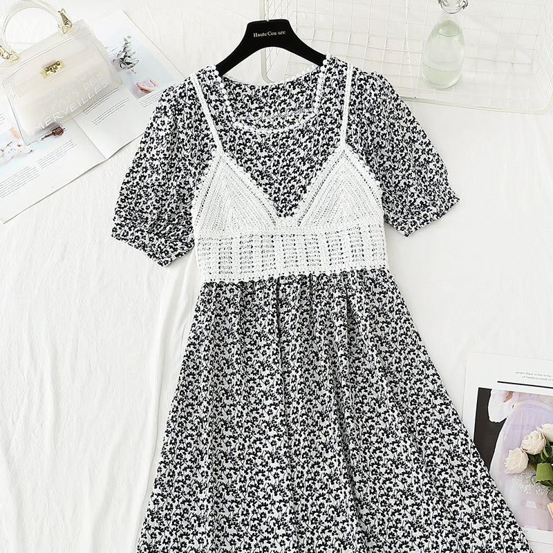 New French sweet small skirt suspender blouse two-piece set  4868