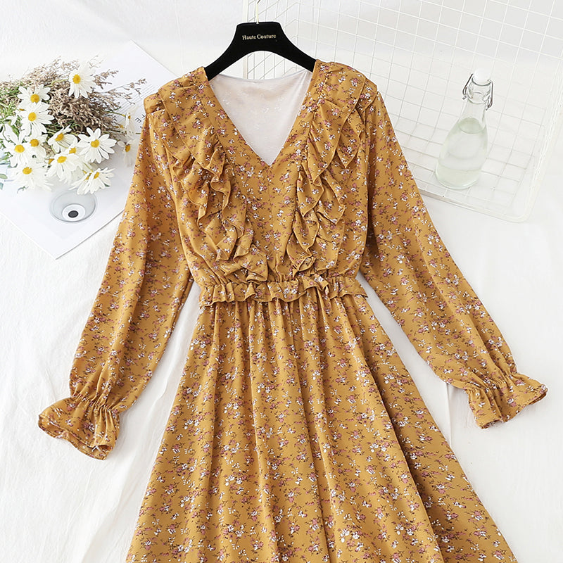 New style fungus skirt French retro minority bottomed skirt  4838