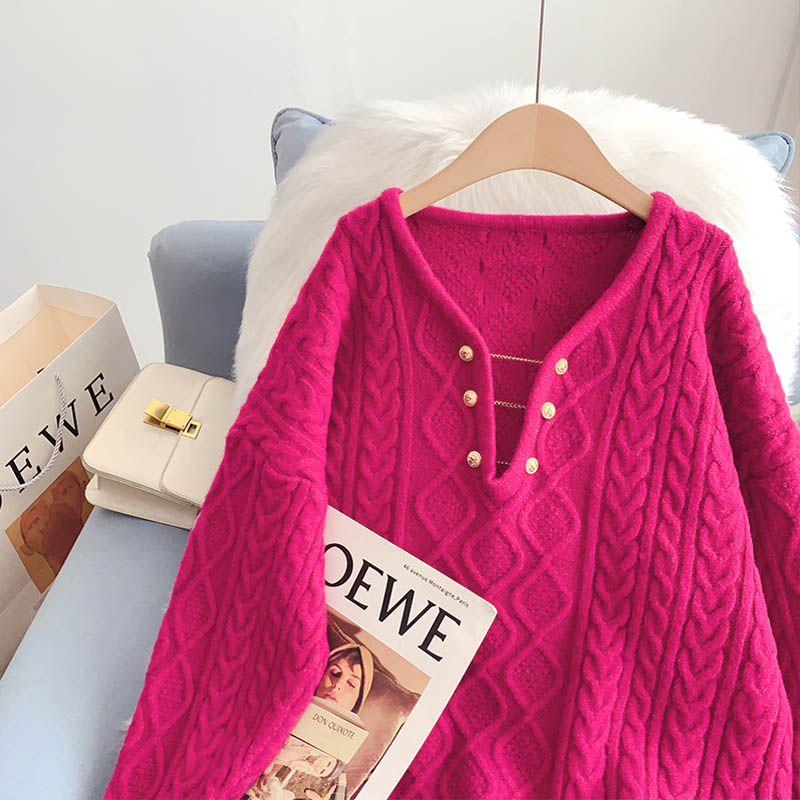 Medium length sweater lazy style sweater top  4960