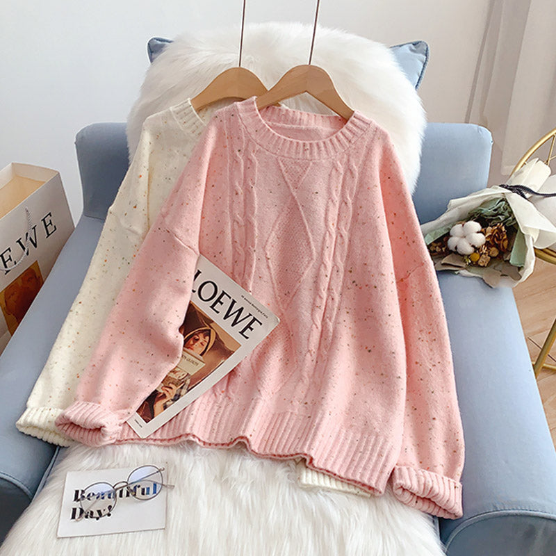 Japanese soft wind twist sweater female Pullover small man  4945