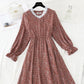 Korean cut waist lace up floral dress looks thin and bottomed skirt  4840