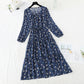 New women's Collar Chiffon Floral Dress  4716